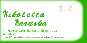 nikoletta maruska business card